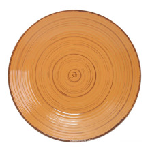 Antique Orange with Brush Ceramic Dinner Plate